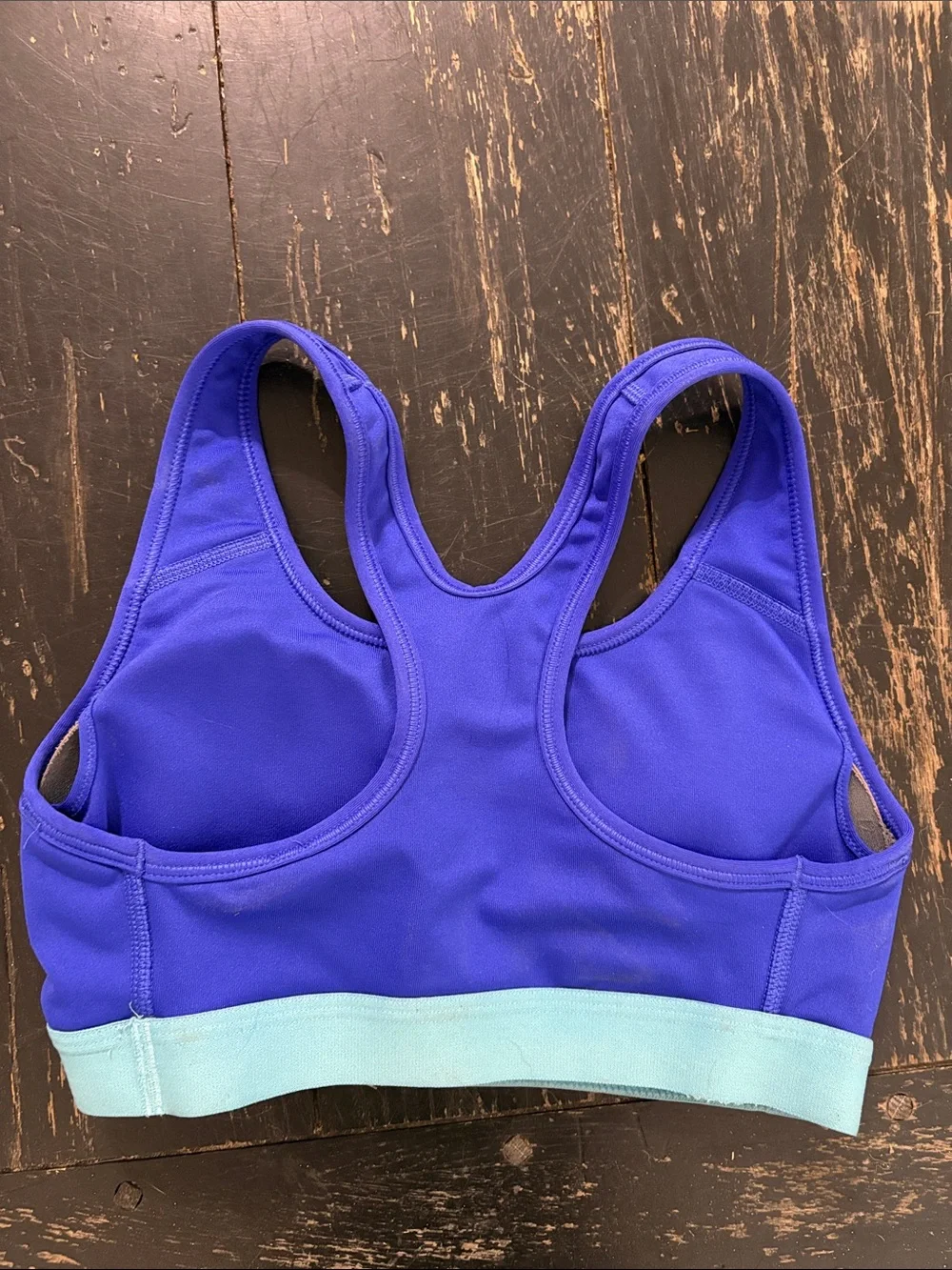 Nike Women's Royal Blue Sports Bra with Aqua Band
